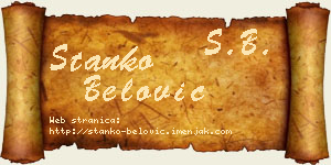 Stanko Belović vizit kartica